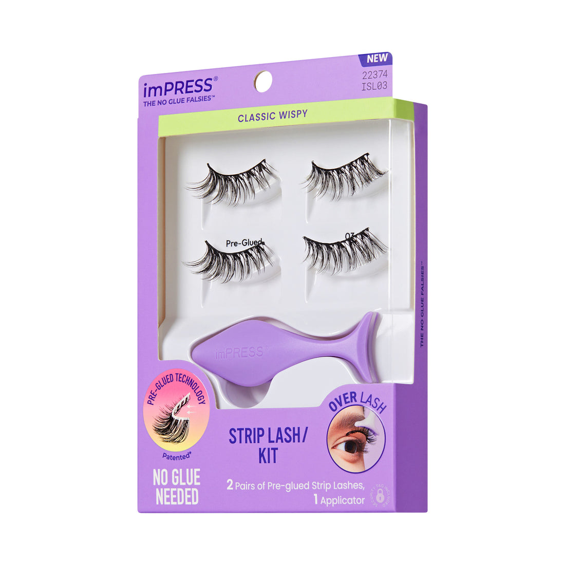 imPRESS Classic Wispy pre-glued strip lashes kit with applicator