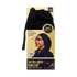 Black satin-lined rain cap with adjustable strap shown on packaging featuring a smiling woman, labeled 100% waterproof and premium quality.