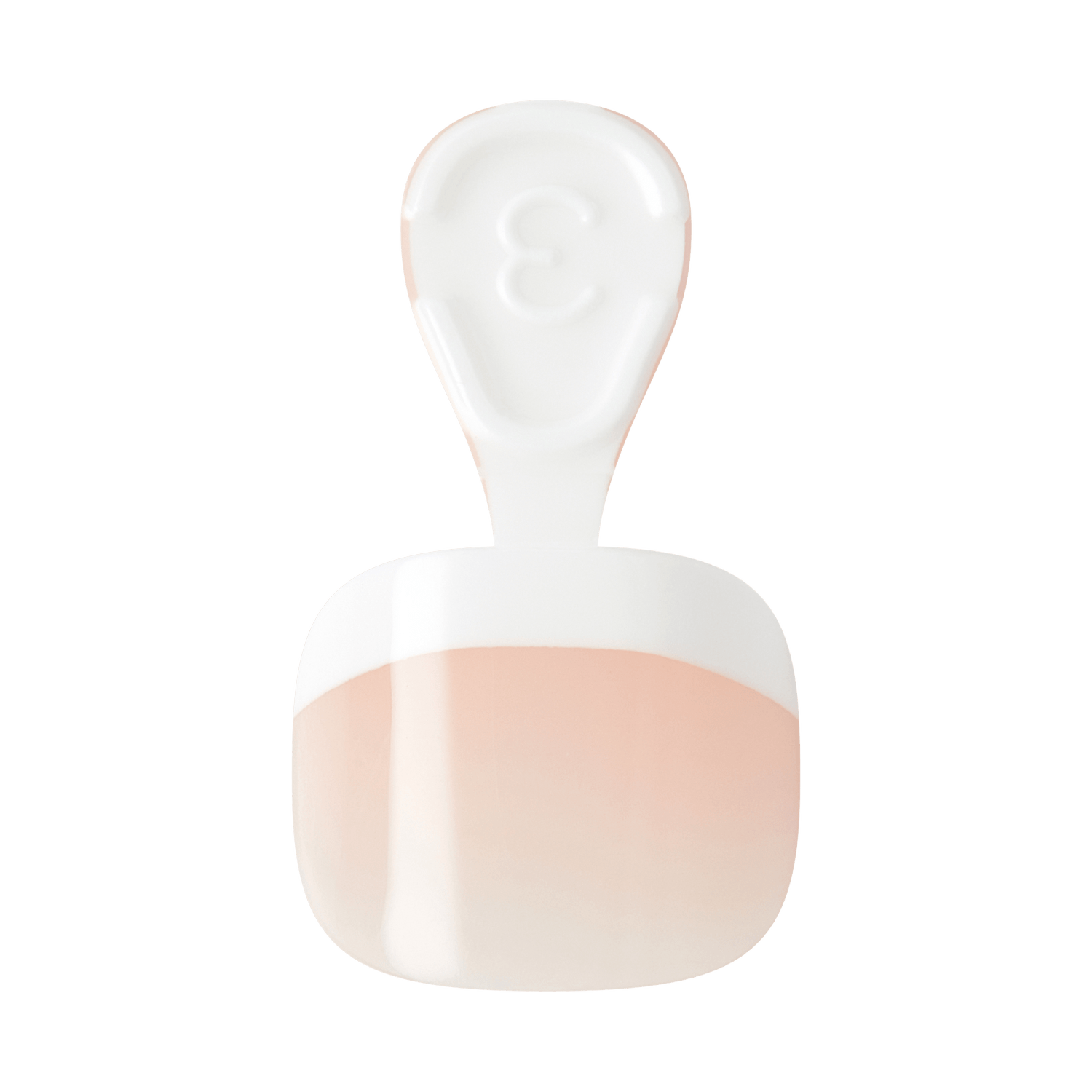 Minimalist avatar illustration with white head and peach-colored torso