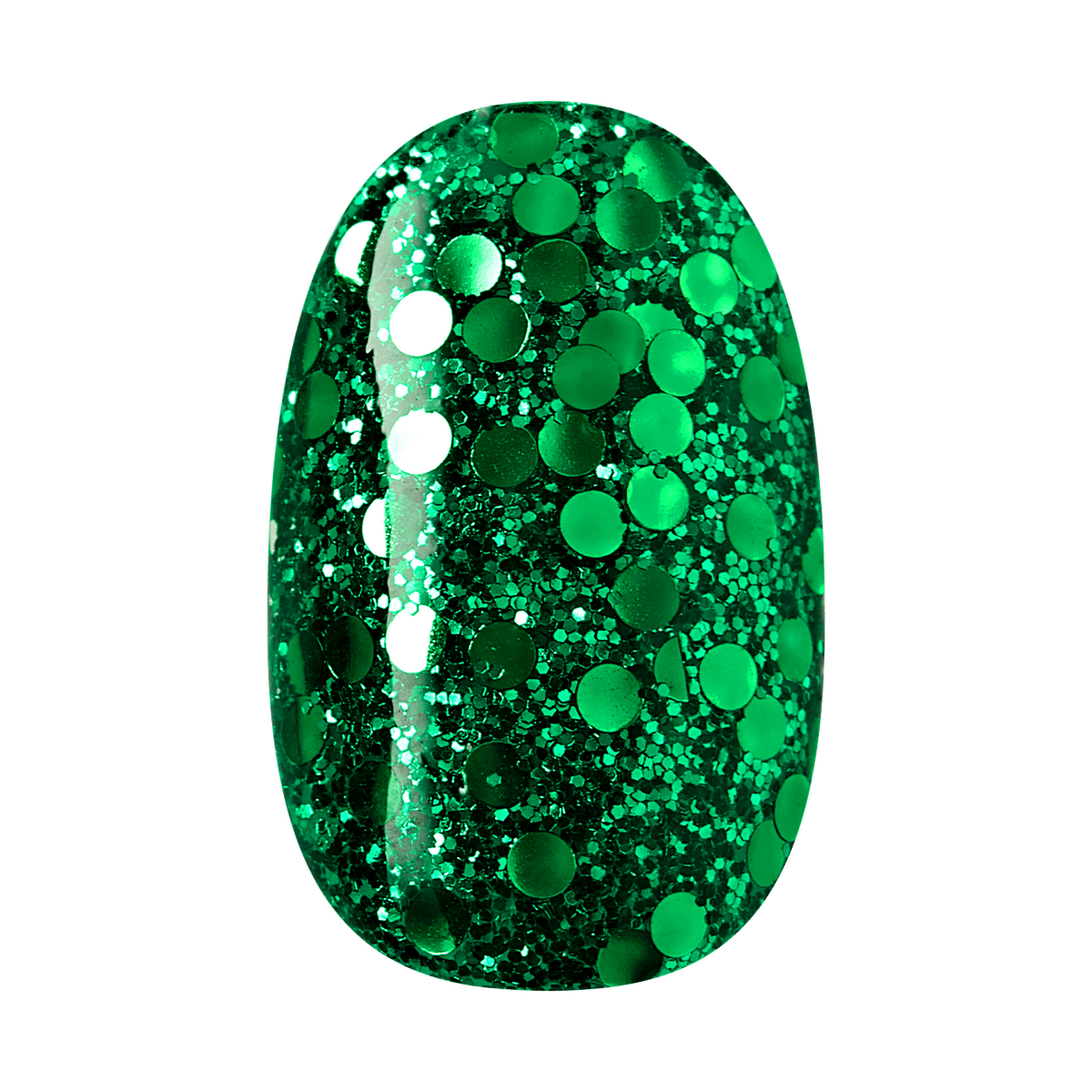 Impress Design Holiday No Glue Fake Press On Nails - Golden Carol | Design, Green &amp; White, Short, Oval, Manicure
