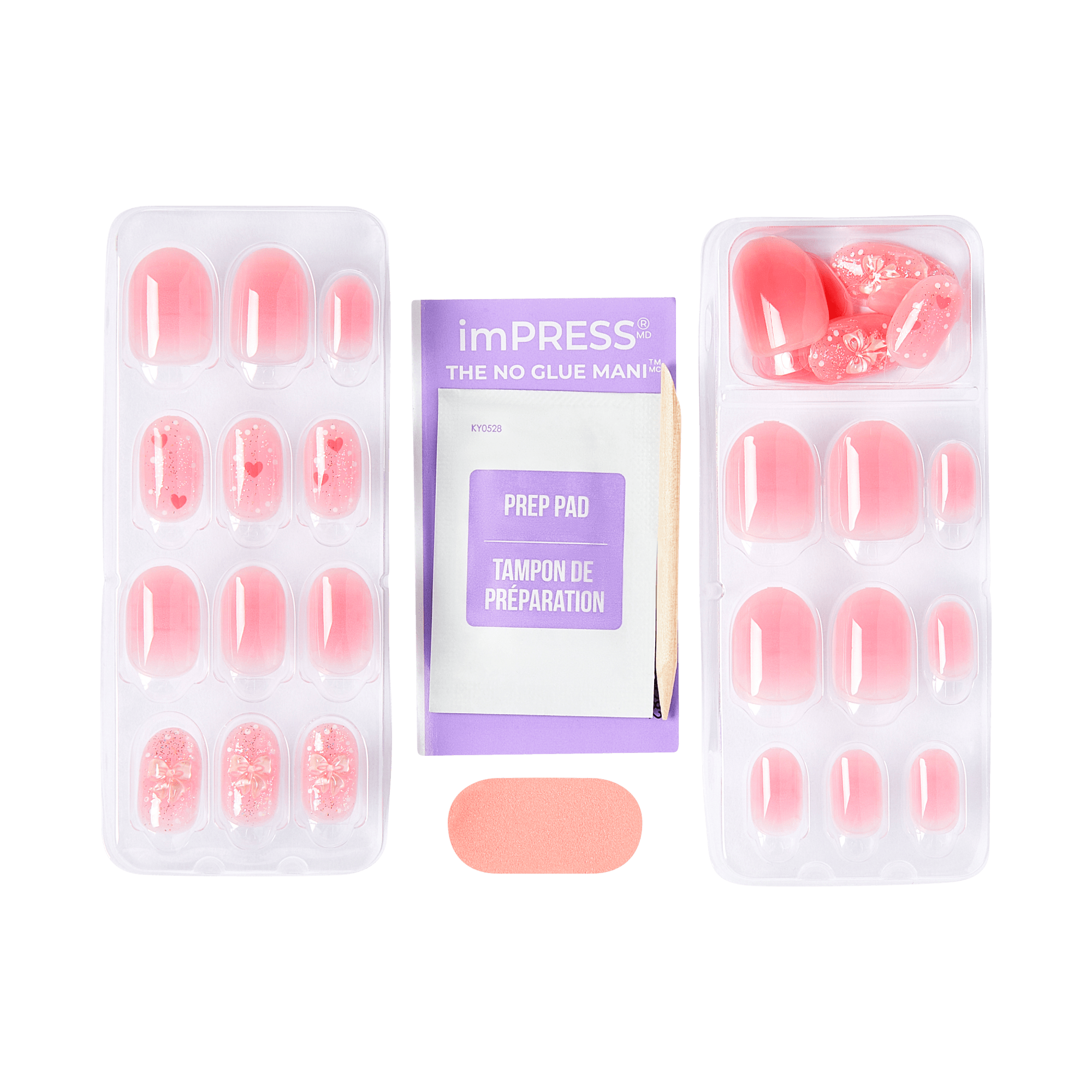 imPRESS No Glue Mani press-on nails kit with prep pad and application tool