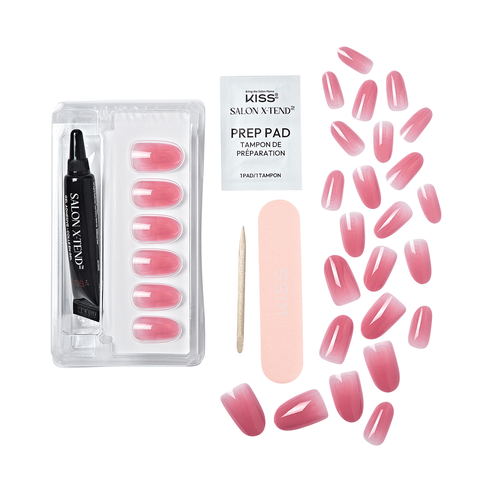 Kiss Salon X-tend Color Press On Gel Nails - A Happy Day
