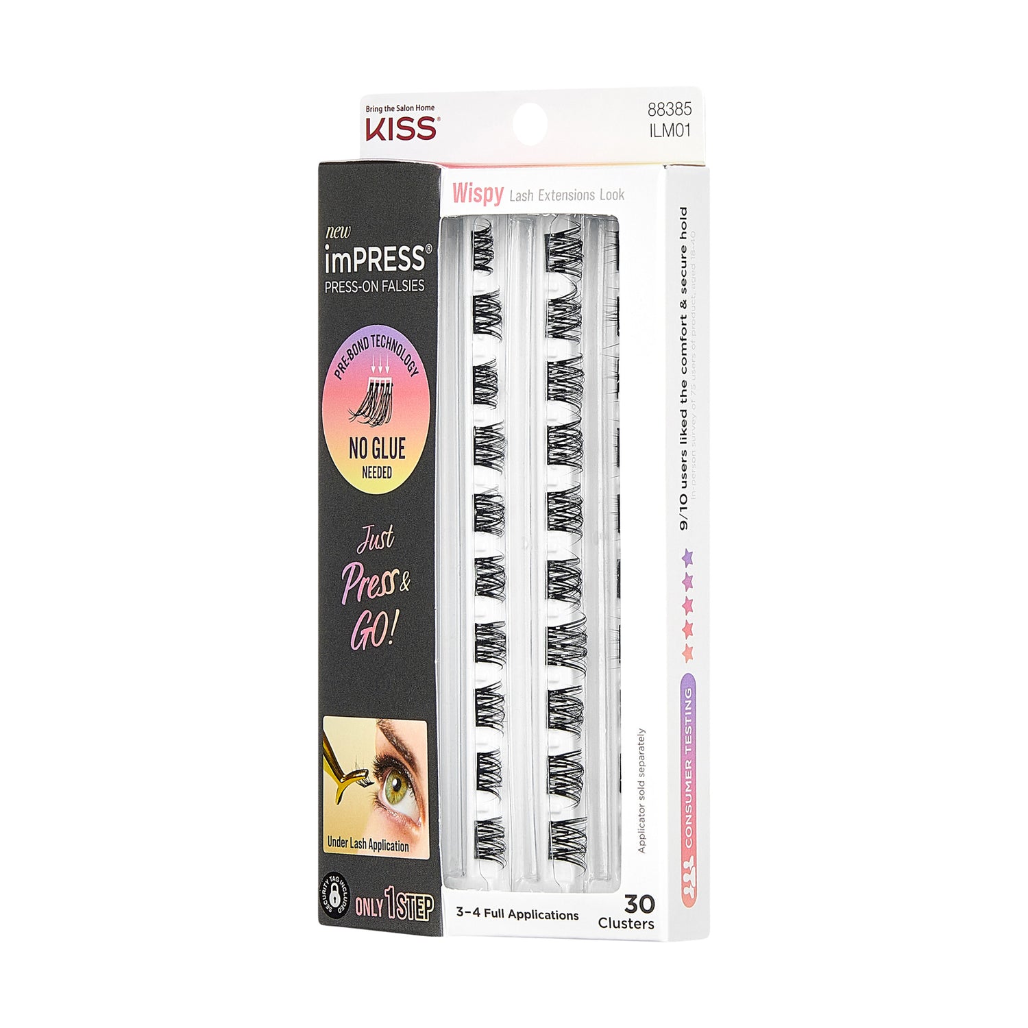 Impress Falsies Self Adhesive Eyelashes Refills 30 Clusters - Wispy