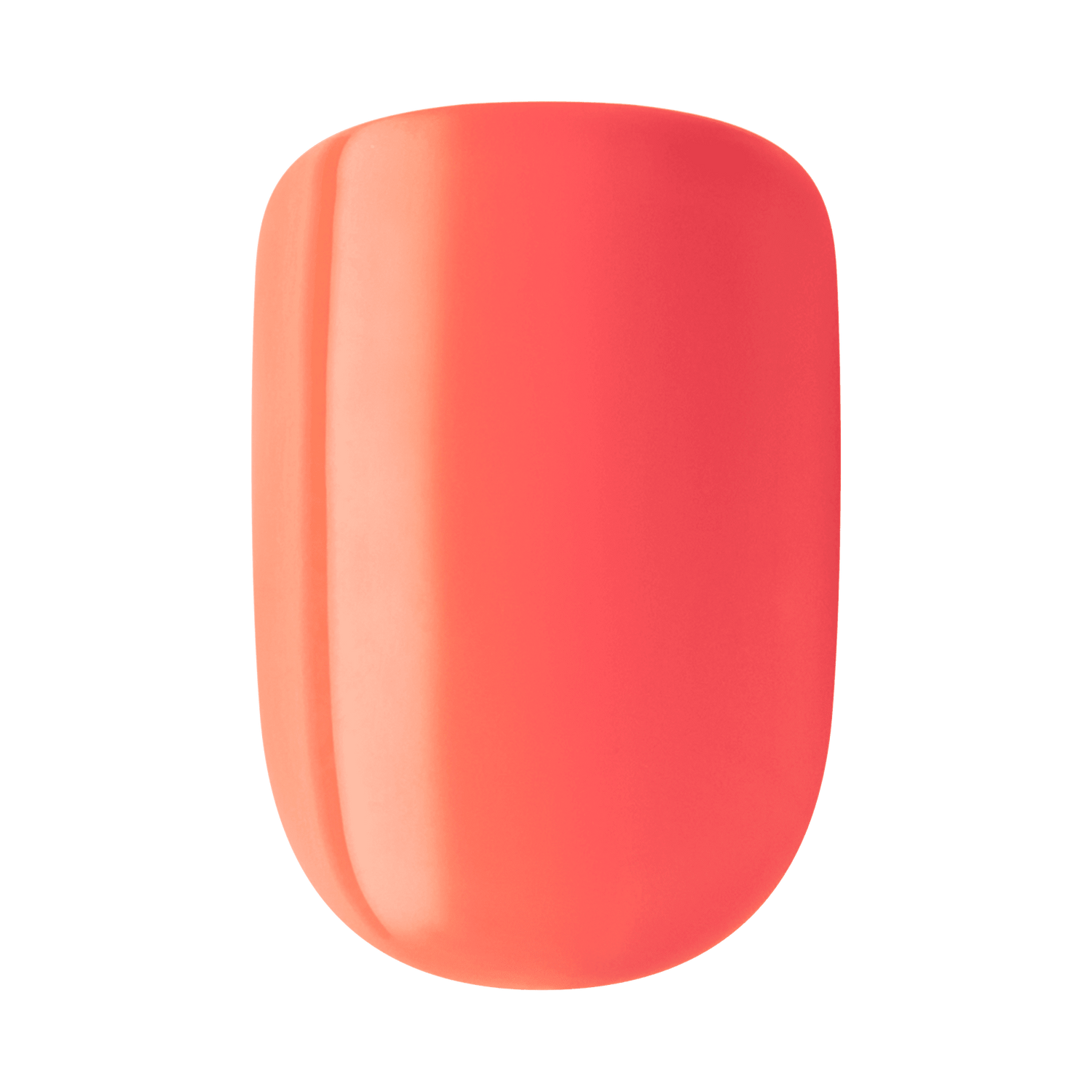 Coral pink gel nail polish swatch with glossy finish