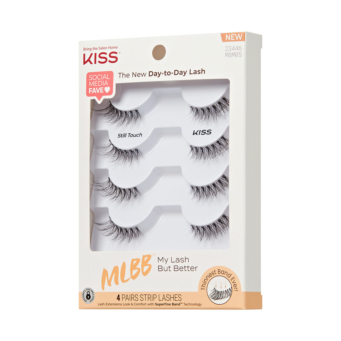 KISS Day-to-Day Lash MLBB 4-pack strip lashes with thinnest band technology