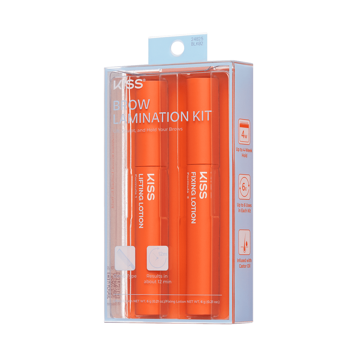 Kiss Brow Lamination Kit | Starter Kit, Lifting &amp; Shaping Lotion, Fixing Serum, Eyebrow Brush