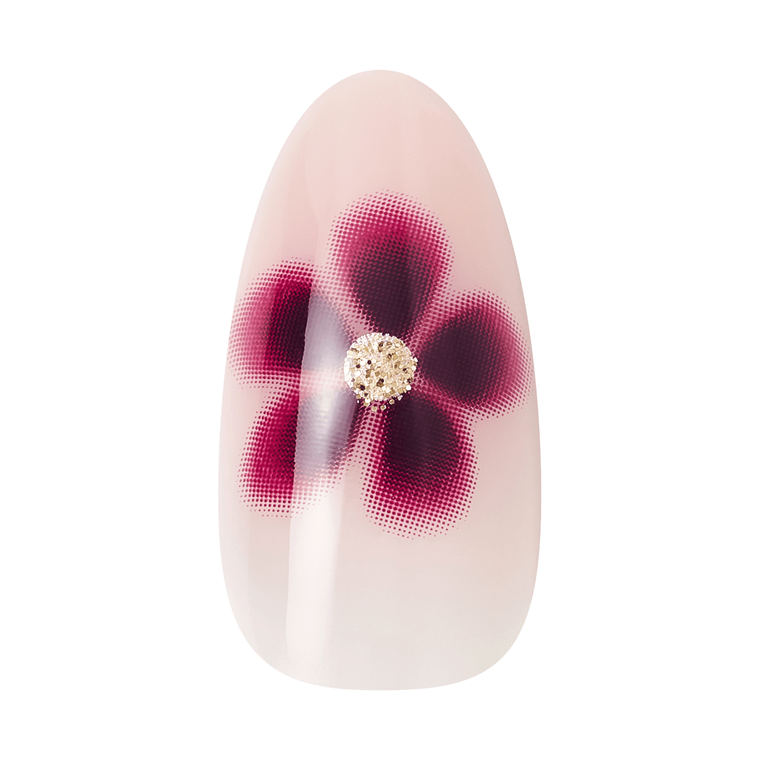Kiss Core Design Press On Fake Glue Nails - Salted Caramel Crush | Design, Red, Medium, Almond
