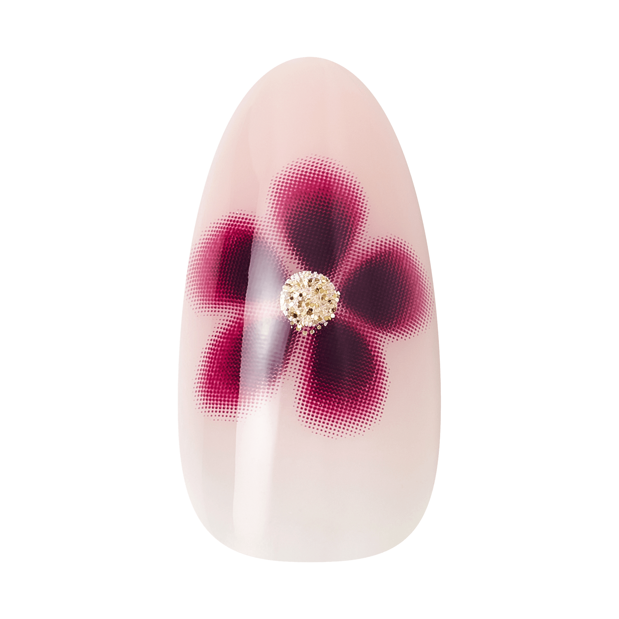 Kiss Core Design Press On Fake Glue Nails - Salted Caramel Crush | Design, Red, Medium, Almond