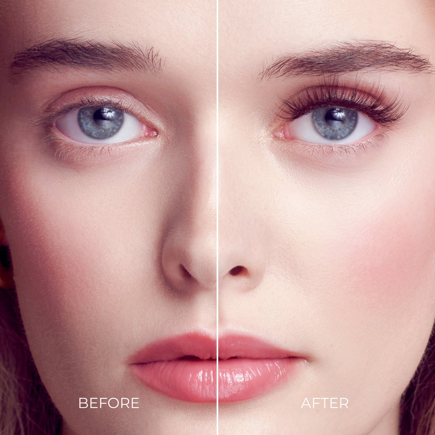 Close-up split view of a woman&