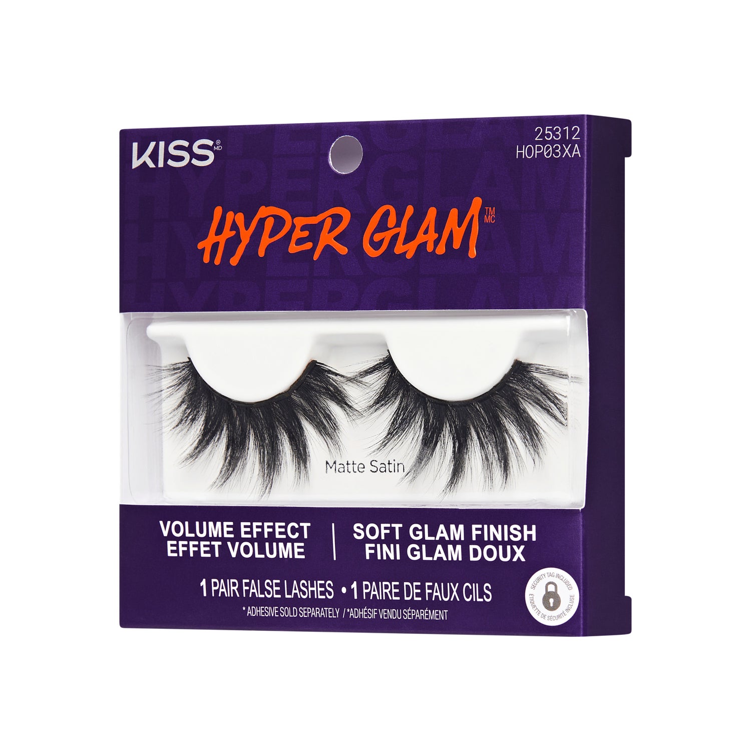 Kiss Hyper Glam Halloween False Eyelashes - Matte Satin | 1 Pair, Strip Lashes, 16mm