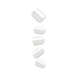 Set of five glossy white press-on nails in varying sizes, shown from a top-down view on a plain background, with no text visible.