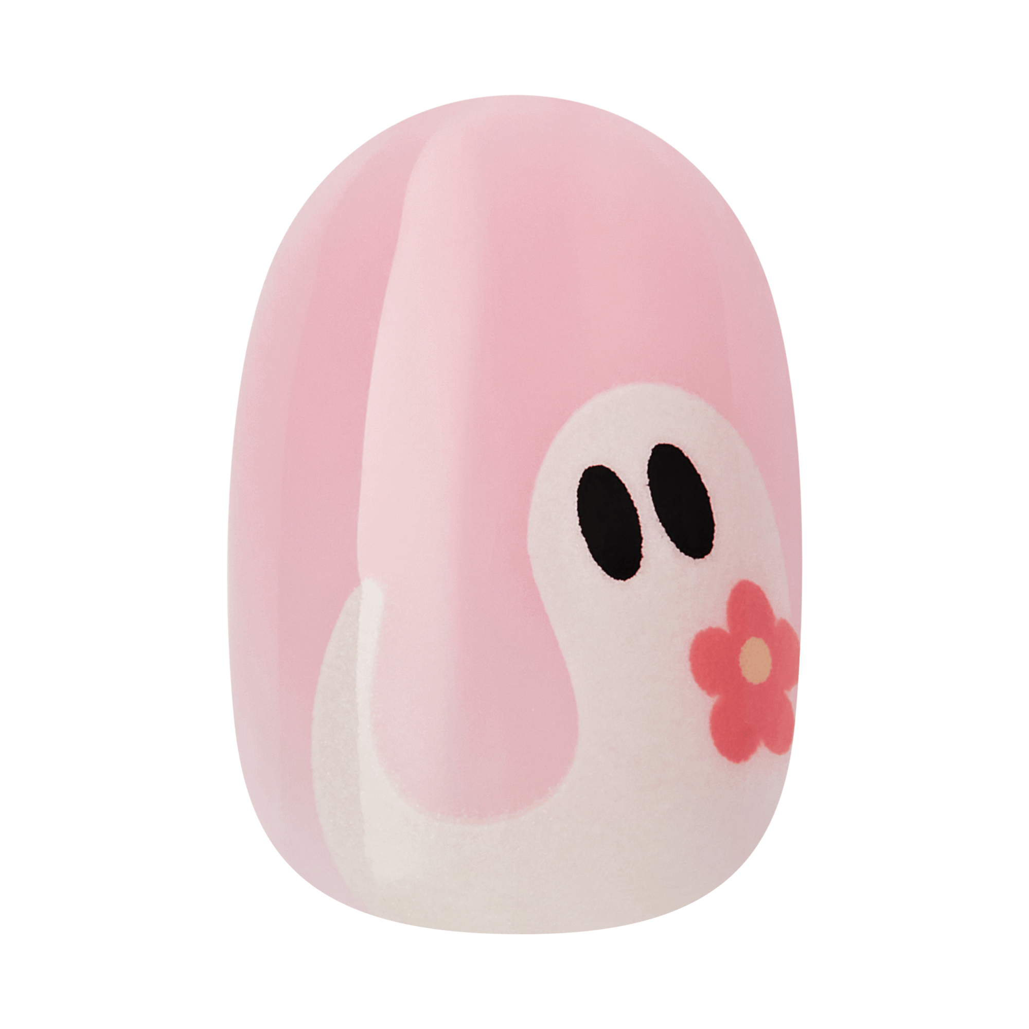 Kiss Haunt Halloween Press On Fake Glue Nails - Cursed But Cute | Design, Pink, Short, Round, Glow In The Dark