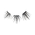 Three black self-adhesive eyelash clusters arranged in a row on a white background, designed for easy application of bold lashes.