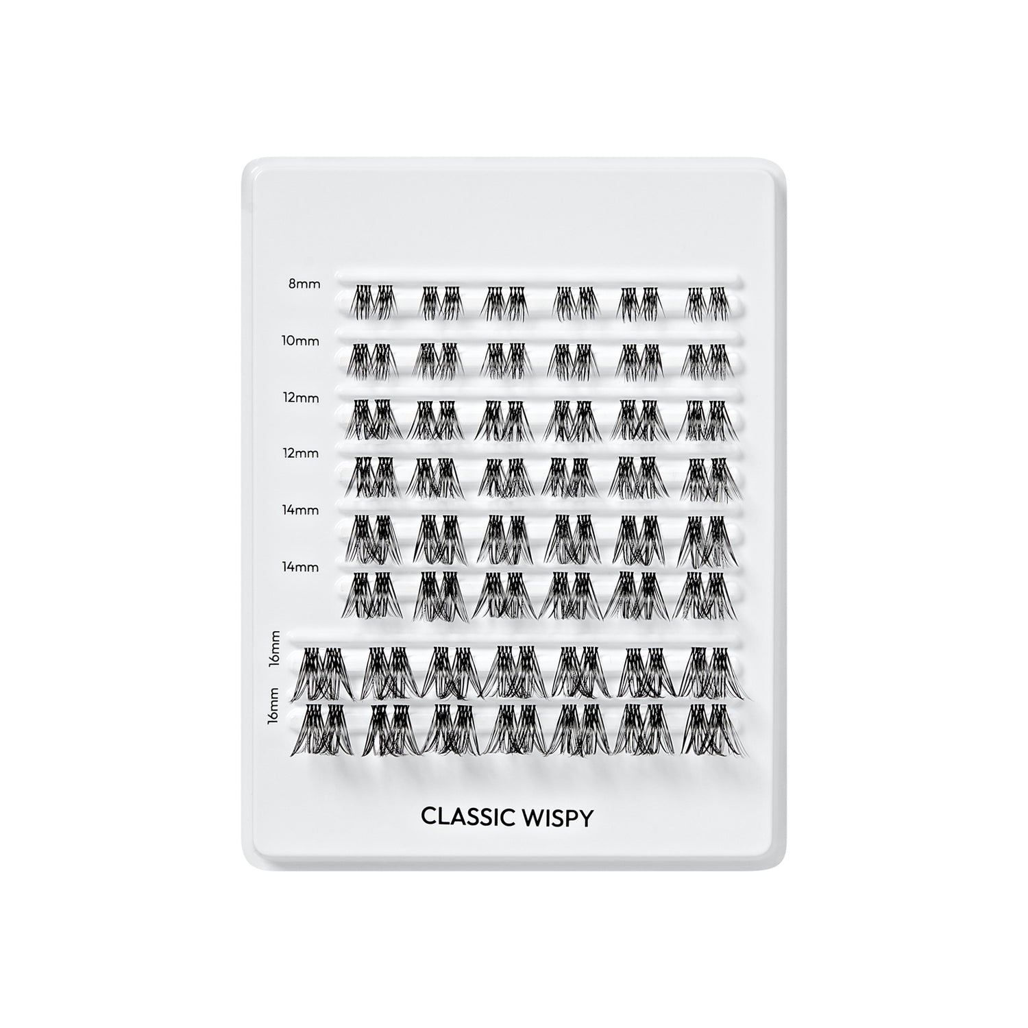 Classic Wispy eyelash palette with 8 sizes from 8mm to 16mm
