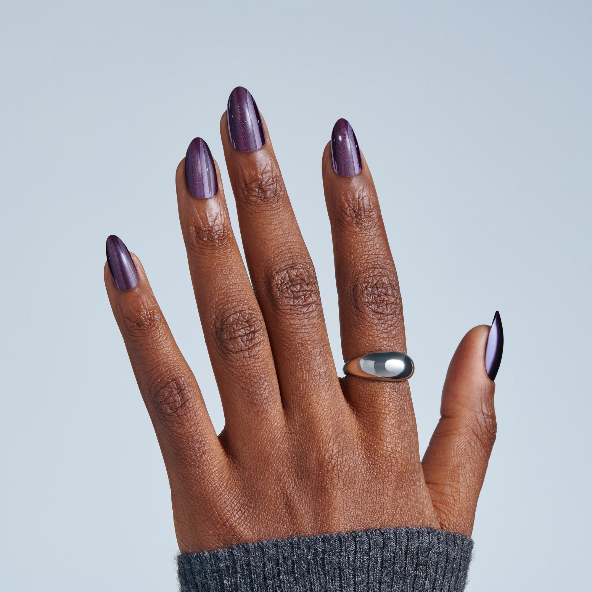 Kiss Haunt Halloween Press On Fake Glue Nails - Fangtastic | Design, Purple, Medium, Almond