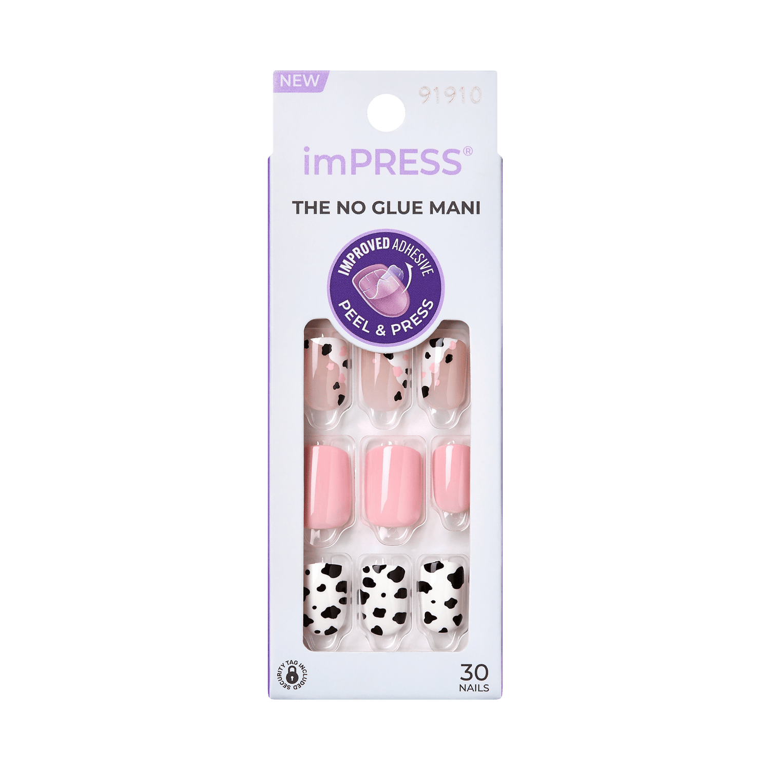 imPRESS THE NO GLUE MANI press-on nails, 30 count, peel and press application