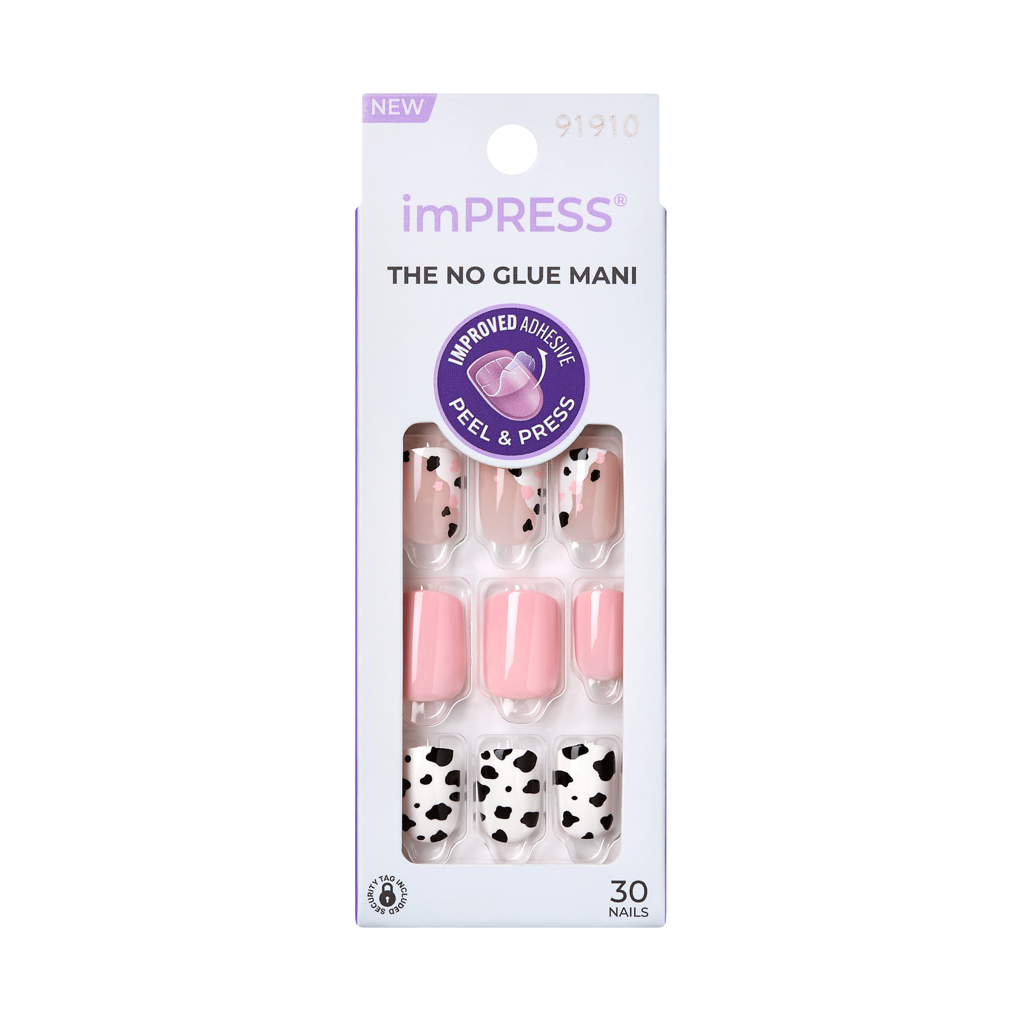 imPRESS THE NO GLUE MANI press-on nails, 30 count, peel and press application