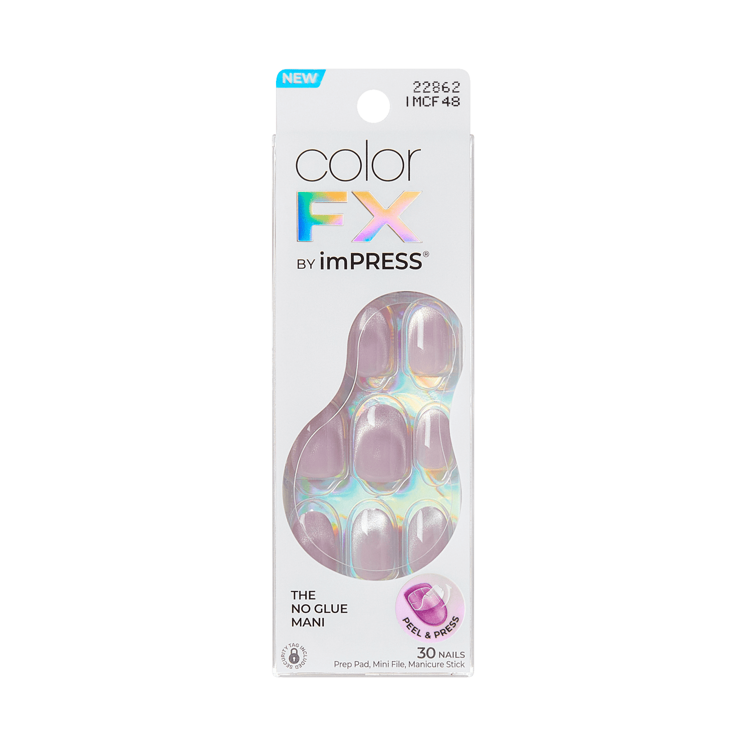 Color FX by imPRESS press-on nails in iridescent purple, 30 nails