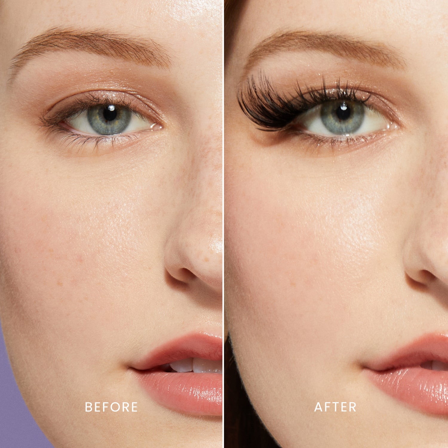 Close-up side-by-side comparison of a woman&