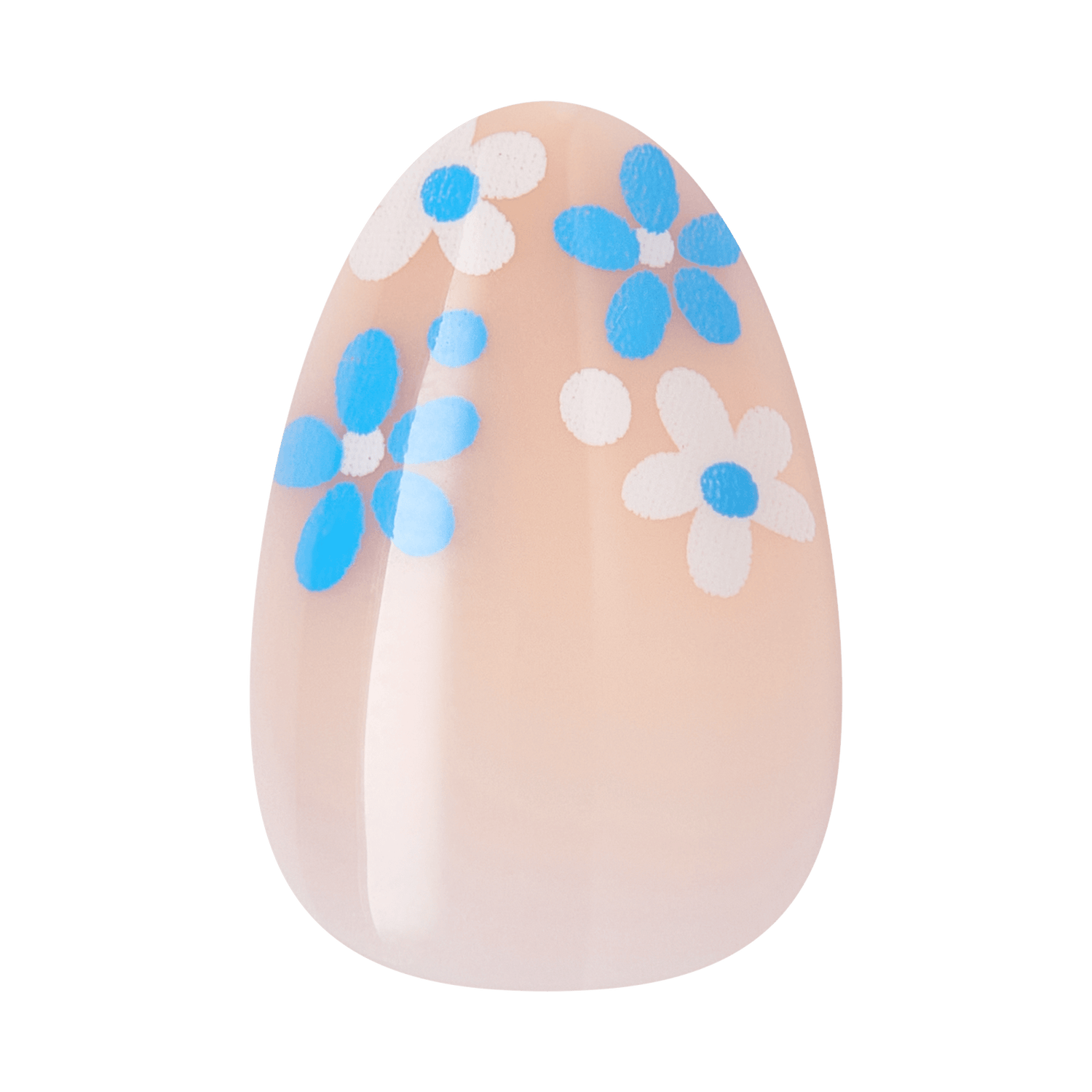 Beige egg with blue and white flower designs