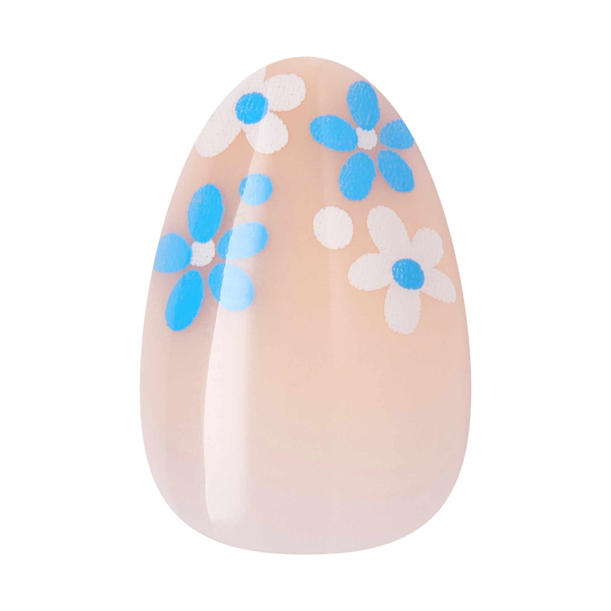 Beige egg with blue and white flower designs