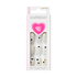 The image features a packaging for imPRESS press-on nails. The design includes a pink heart-shaped logo at the top, and the package displays a total of 30 nails. The nails are predominantly white with black heart designs and some gold accents. The packaging is sleek and modern, emphasizing the ease of use and stylish appearance of the nails.