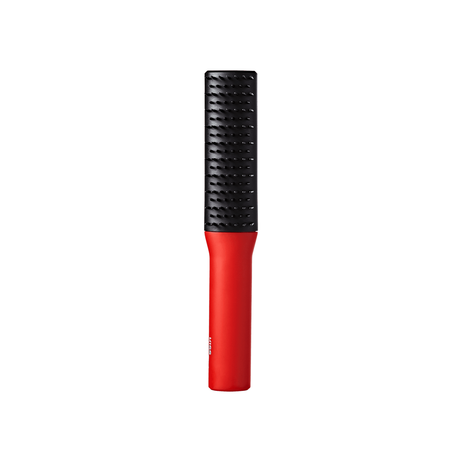 Detangle Boss Glide &amp; Define 2-in-1 Brush with black bristles and a red handle, shown against a white background.
