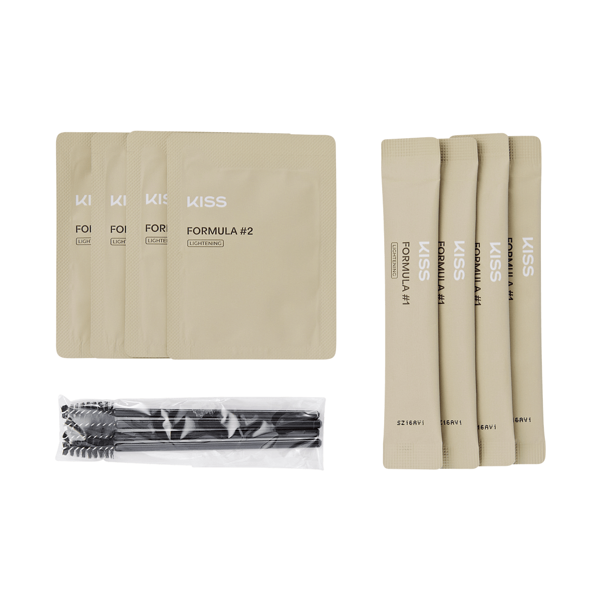 Kiss Lightening Cream Kit - Blonde | Starter Kit,  8 Pre-Measured Pouches, Eyebrow Brush