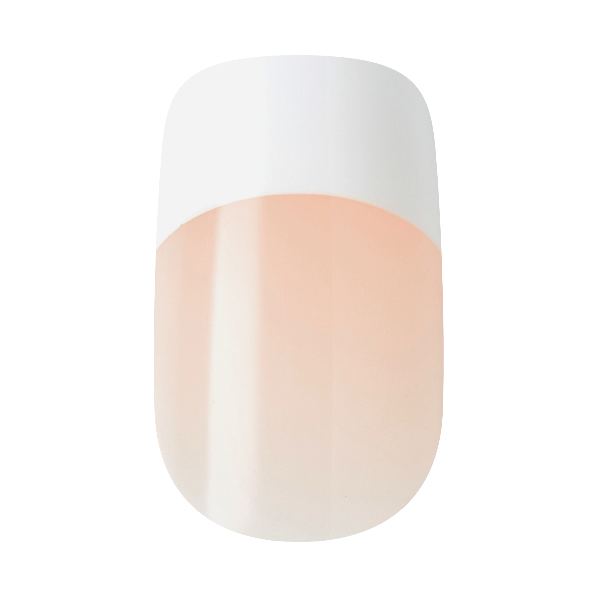 Classic French manicure nail design with white tip and nude base.