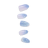 Five blue press on nails on a transparent background