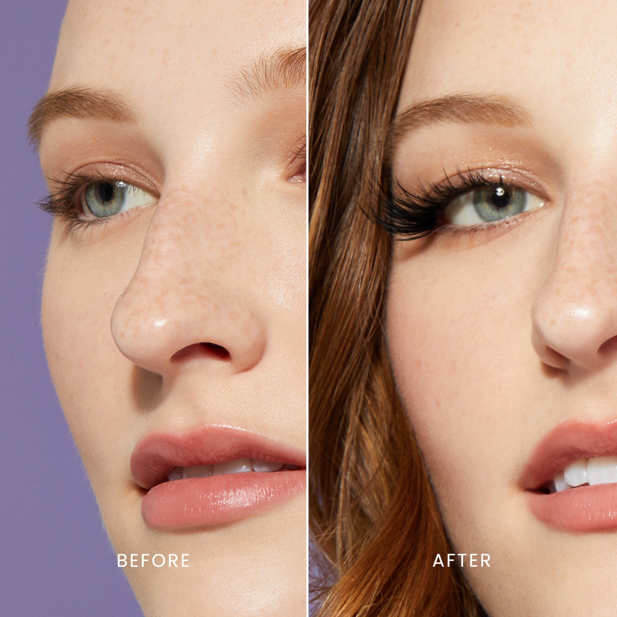 Close-up side-by-side comparison of a woman&