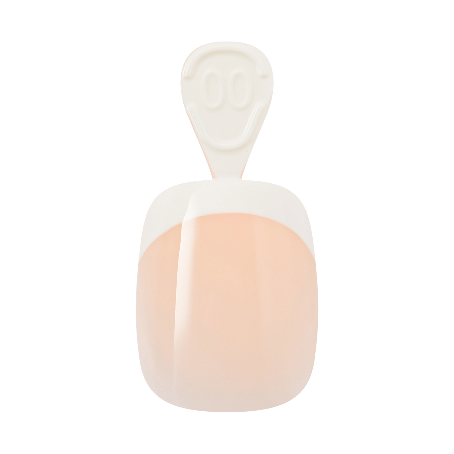 Minimalist illustration of a faceless person with peach-colored torso and cream-colored head and shoulders.