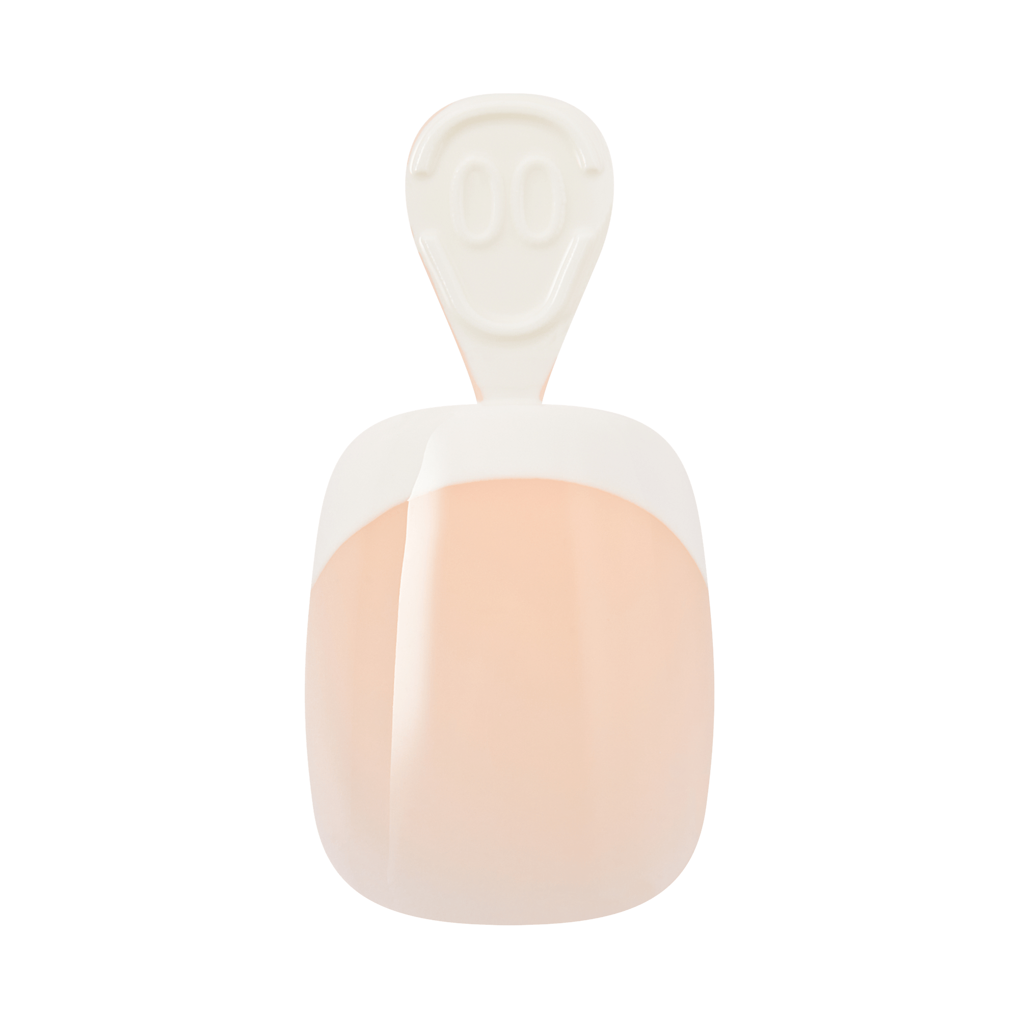 Minimalist illustration of a faceless person with peach-colored torso and cream-colored head and shoulders.