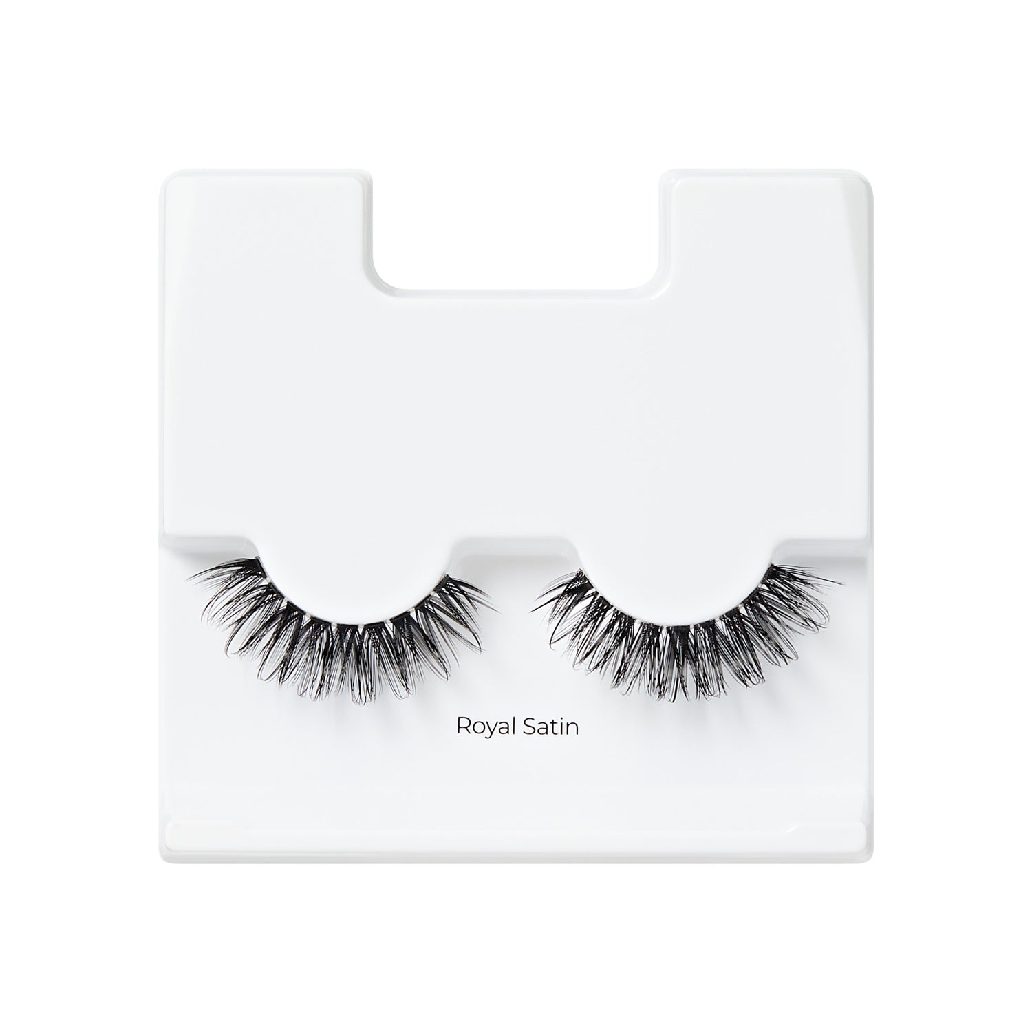Royal Satin false eyelashes on white packaging card