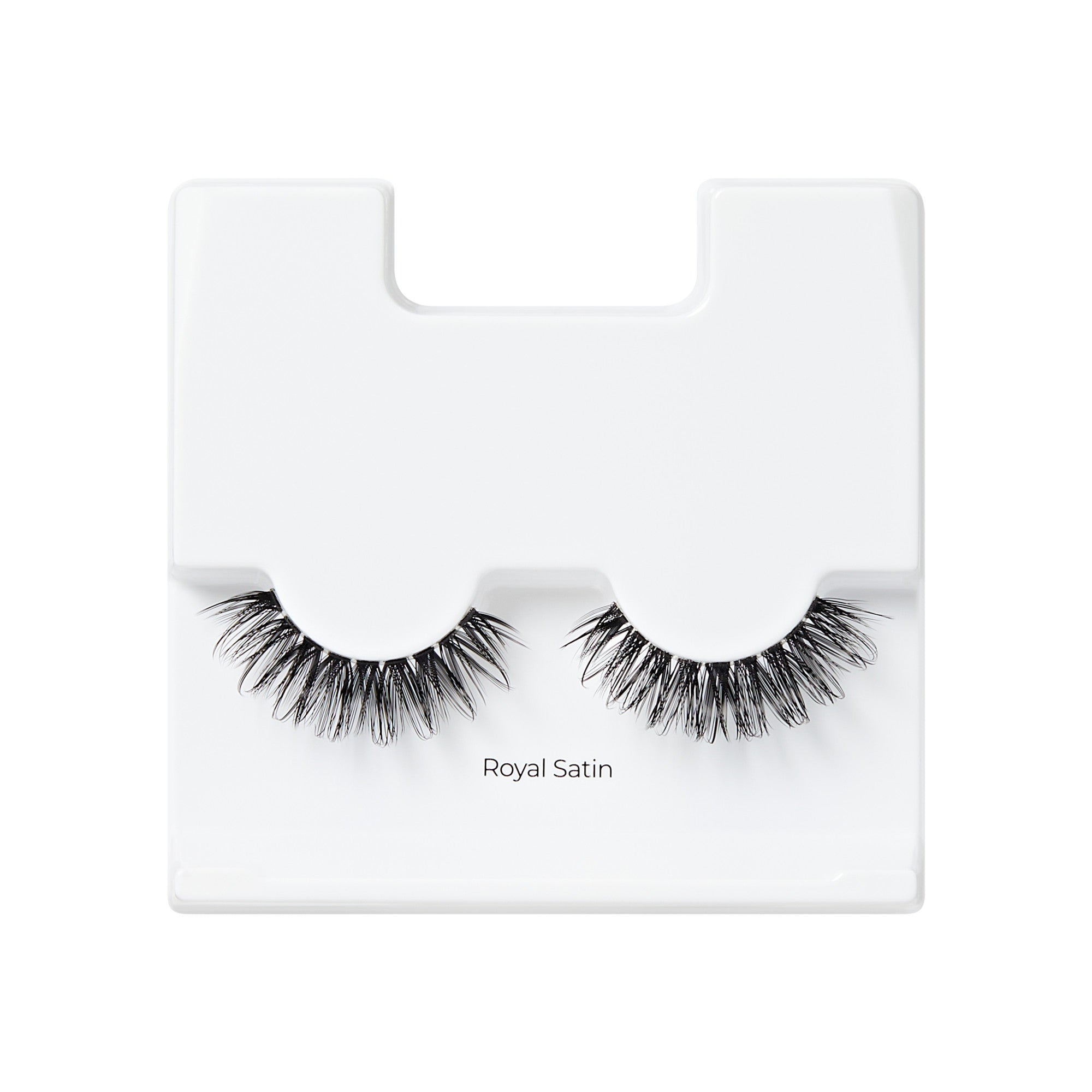 Royal Satin false eyelashes on white packaging card