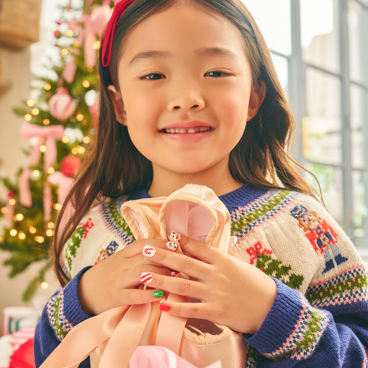 Impress Kids Holiday No Glue Fake Press On Nails - Sugar Cookies | Design, Multicolor, Kids, Squoval, Manicure