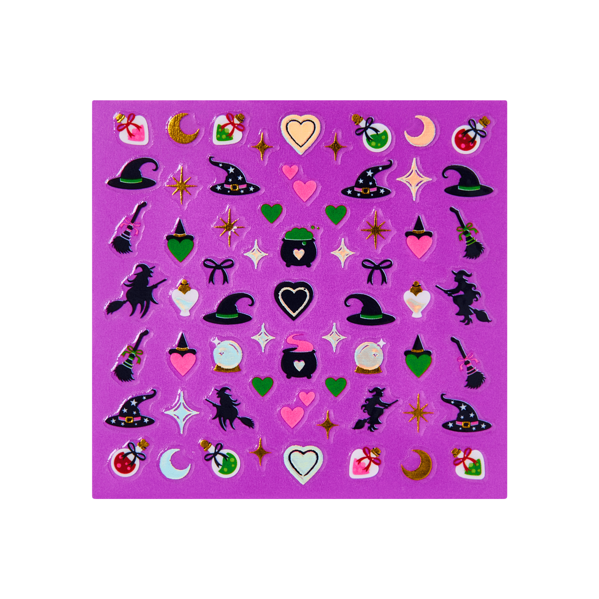 Kiss Glow-In-The-Dark Halloween Press On Fake Nail Art Stickers - Mischief | 3 Sheets, Multicolor
