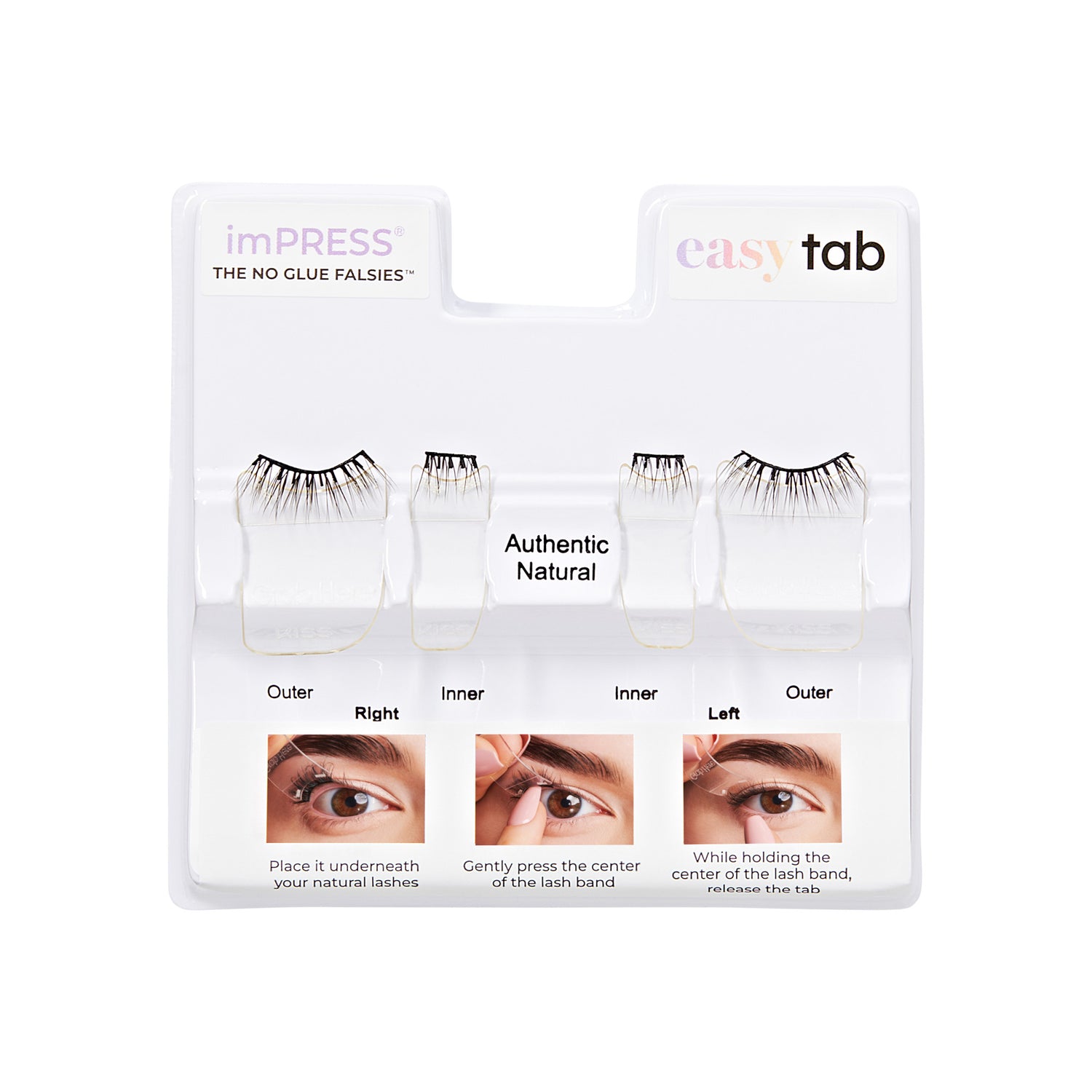 imPRESS easy tab False Lashes - No Glue Application Kit with Instructions