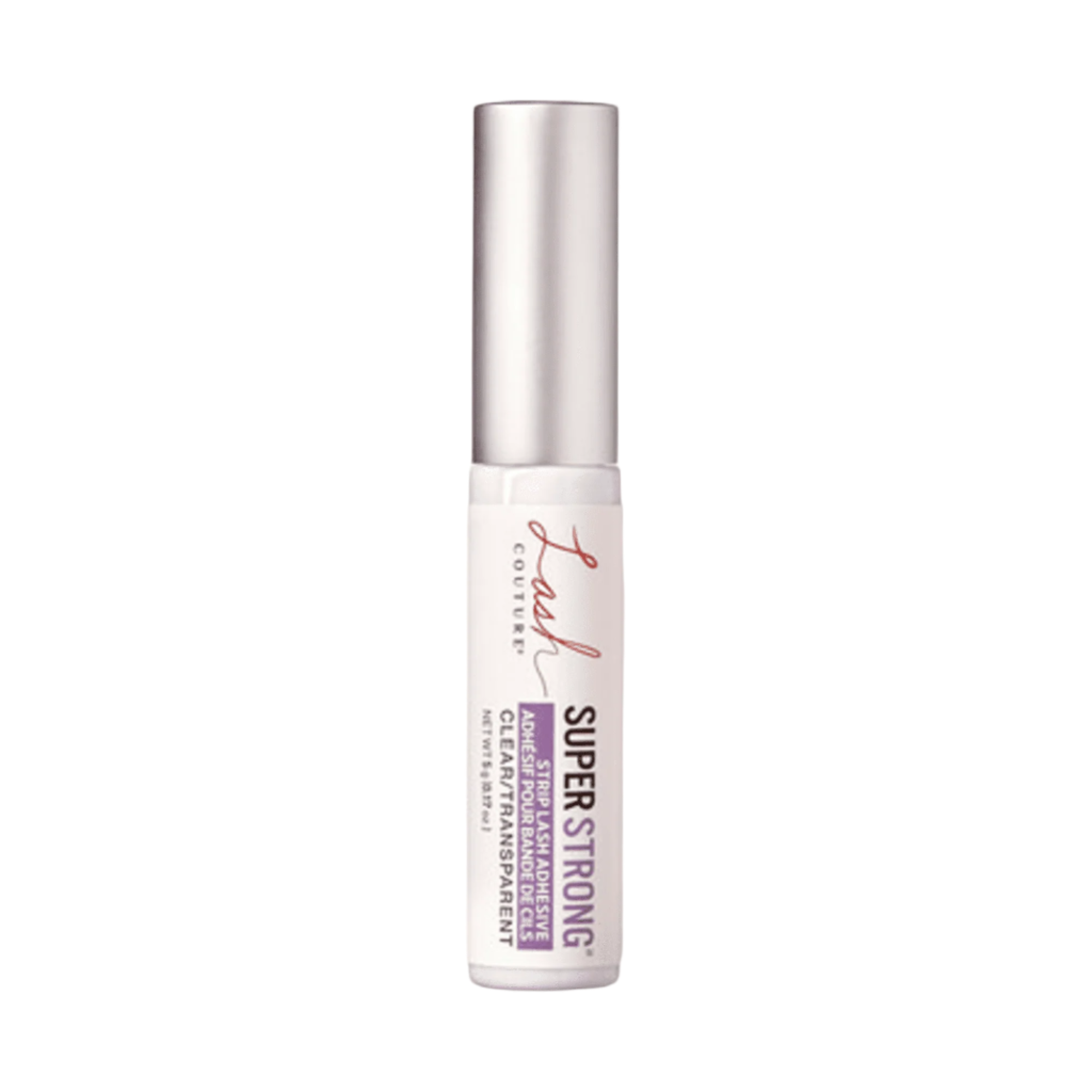 KISS Lash Couture clear strip lash adhesive tube with silver cap, labeled \