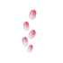 Set of five press-on nails with a smooth gradient from deep pink at the top to light pink at the base, shown against a transparent background.