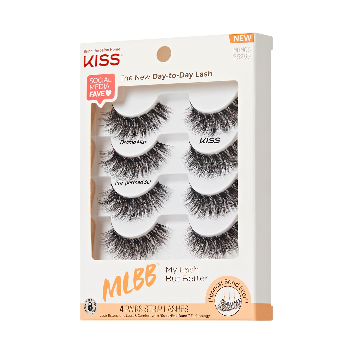 Kiss My Lash But Better False Eyelashes 4-Pair Multipack - Drama Mist | 4 Pairs, Strip Lashes, 8mm-16mm