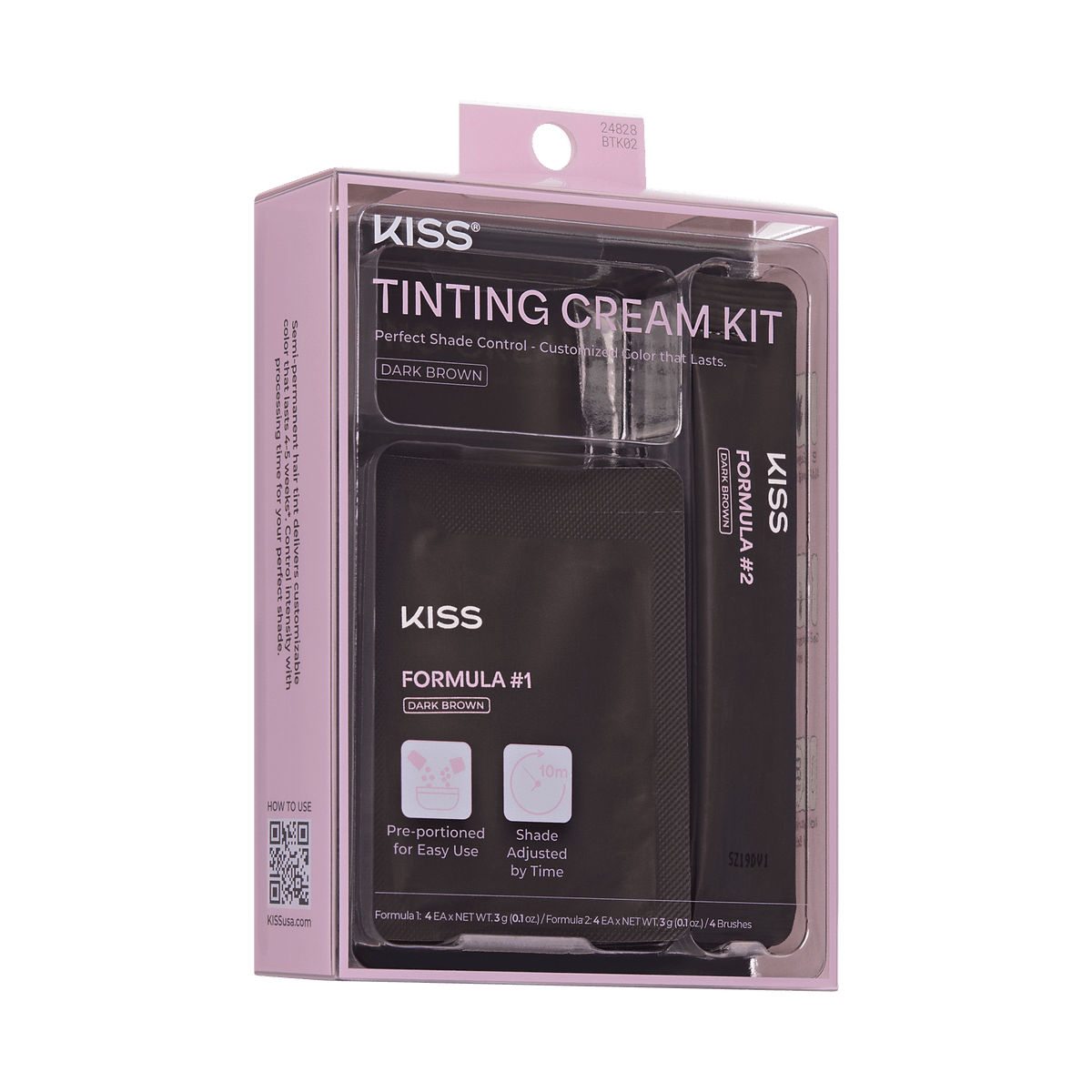 Kiss Tinting Cream Kit - Dark Brown | Starter Kit,  8 Pre-Measured Pouches, Eyebrow Brush