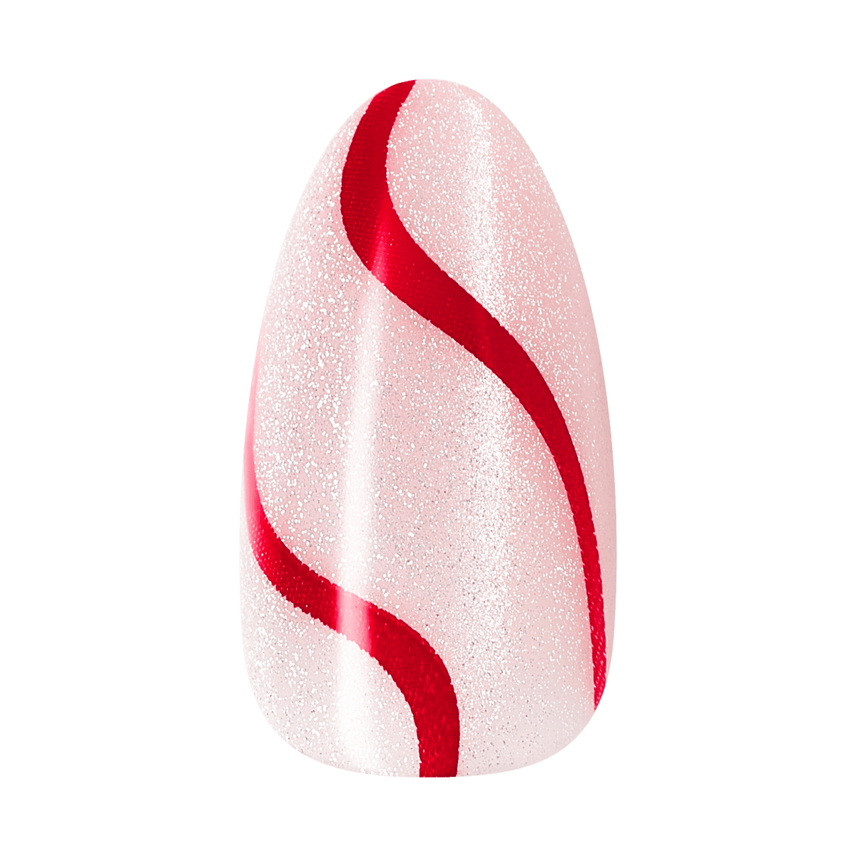 Kiss Merry Holiday Press On Fake Glue Nails - Shimmer Season | Design, Red, Medium, Almond