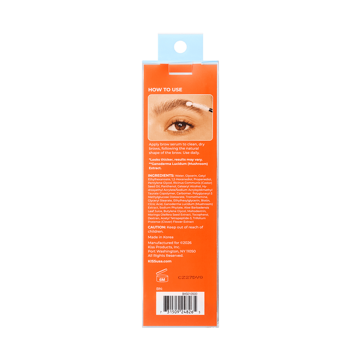 Kiss Brow Hydration Serum | Ball-Tip Eyebrow Brush Applicator