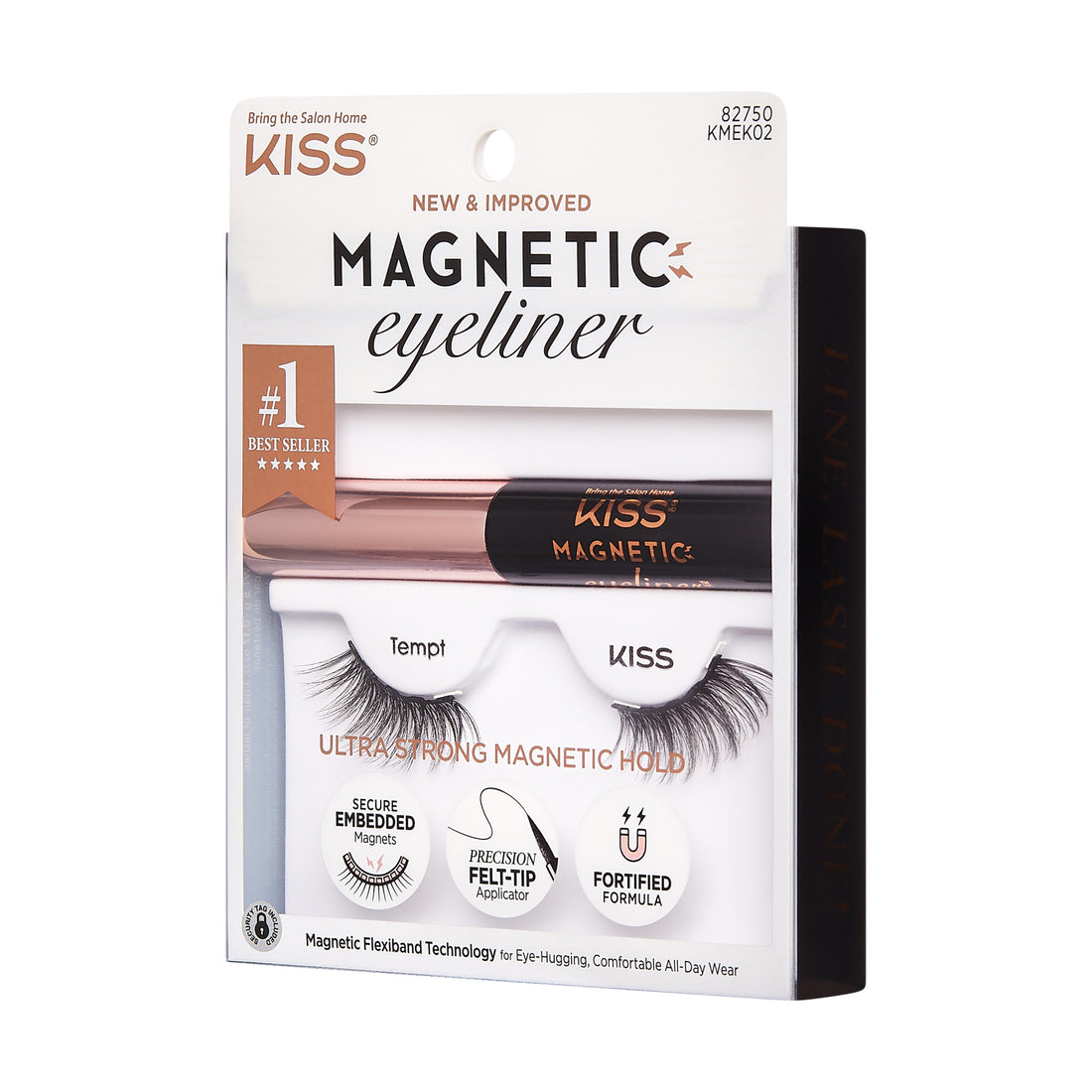 KISS Magnetic Eyeliner Kit with false lashes and precision applicator