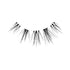 The image features a set of false eyelashes arranged in a curved shape. The lashes are long and wispy, with a black color that gives them a dramatic appearance. They are designed to enhance the eyes, creating a bold and glamorous look. The background is plain white, which emphasizes the lashes and their intricate details.