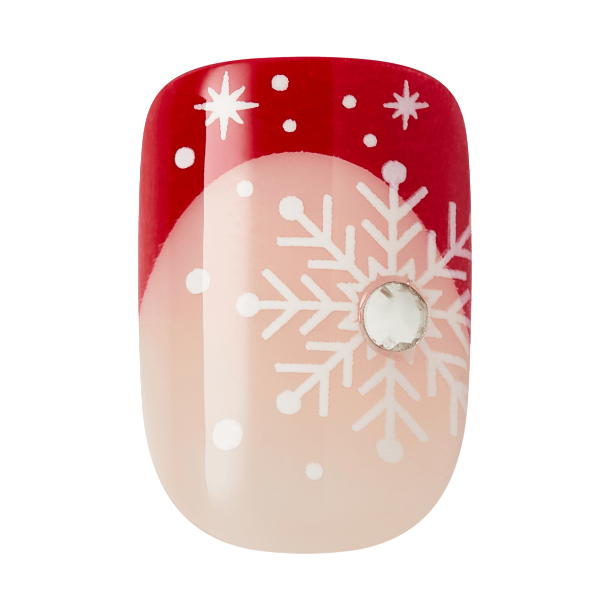 Impress Design Holiday No Glue Fake Press On Nails - Halo | Design, Red, Short, Squoval, Manicure