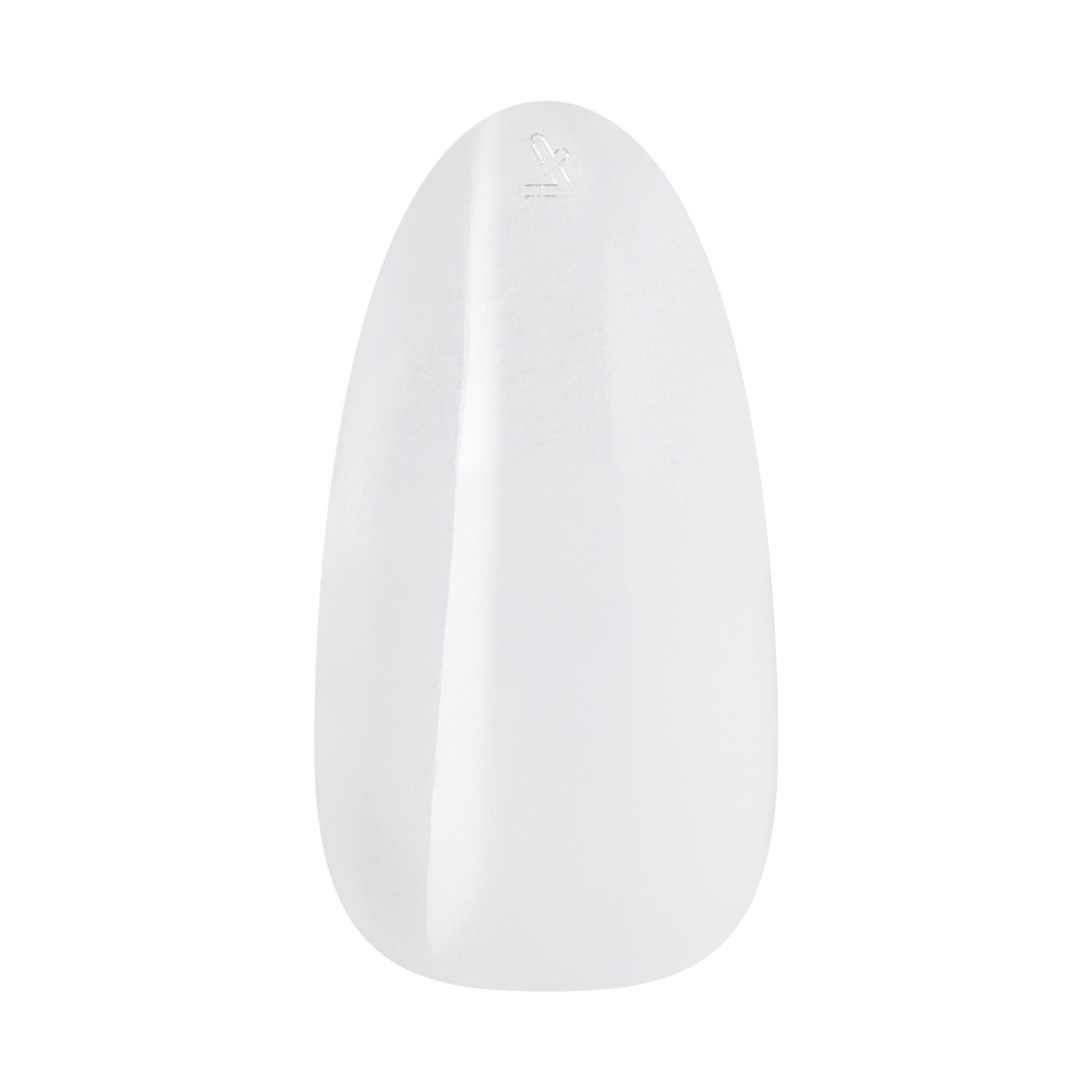 White oval-shaped device with cursor icon on top