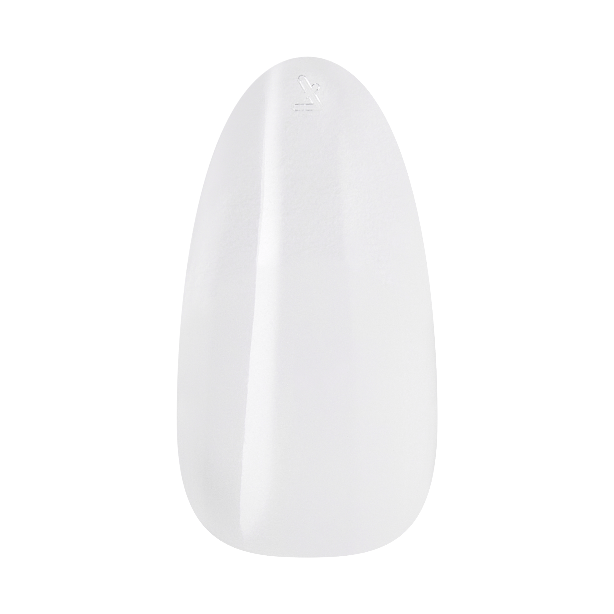 White oval-shaped device with cursor icon on top