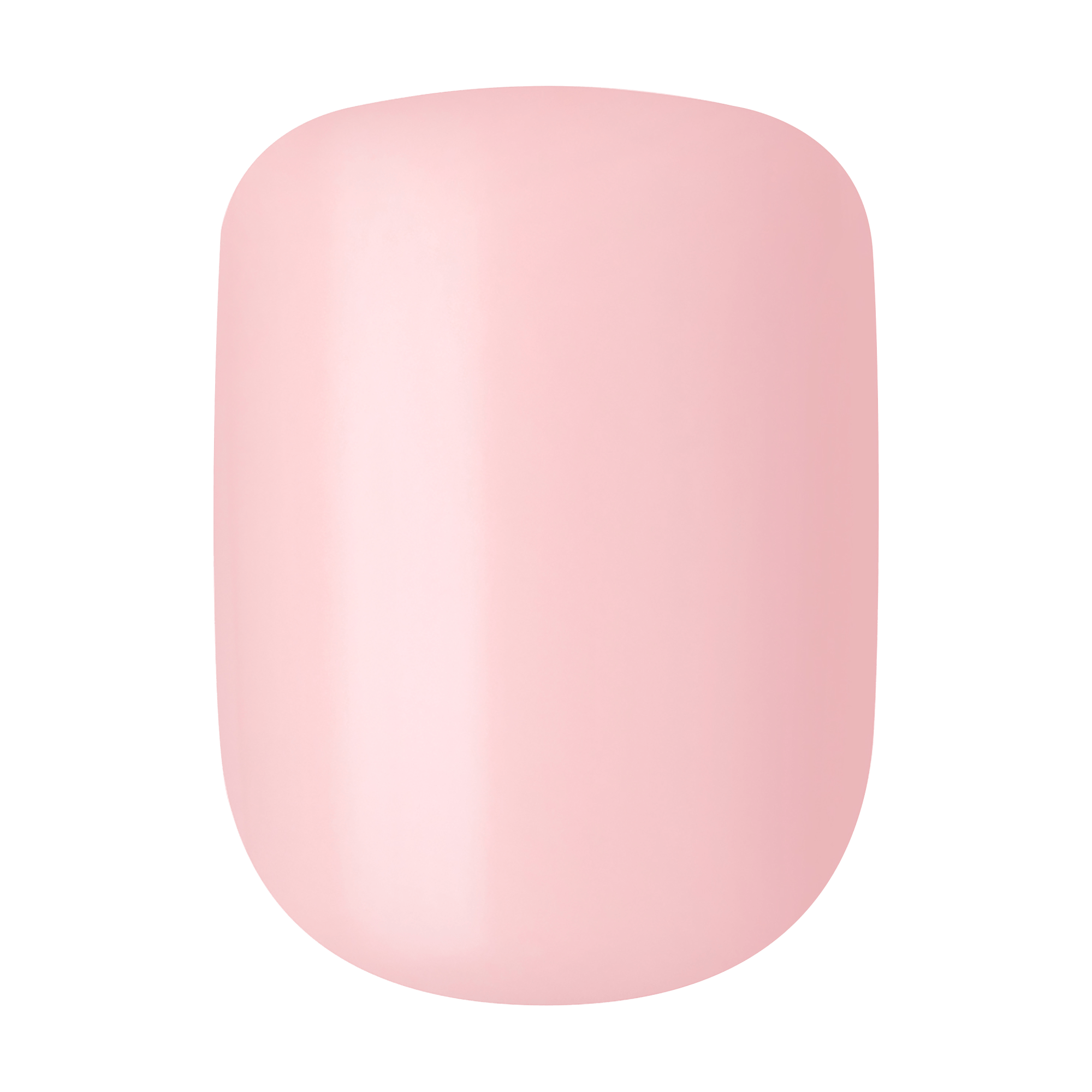 The image features a smooth, rounded nail tip painted in a soft, pastel pink color. The surface appears glossy and well-finished, showcasing a subtle sheen. The overall look is clean and elegant, making it suitable for a variety of occasions.